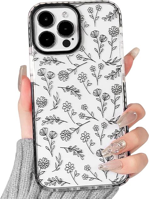 Nititop Compatible For Iphone 15 Pro Case Cute Flower Floral Clear For