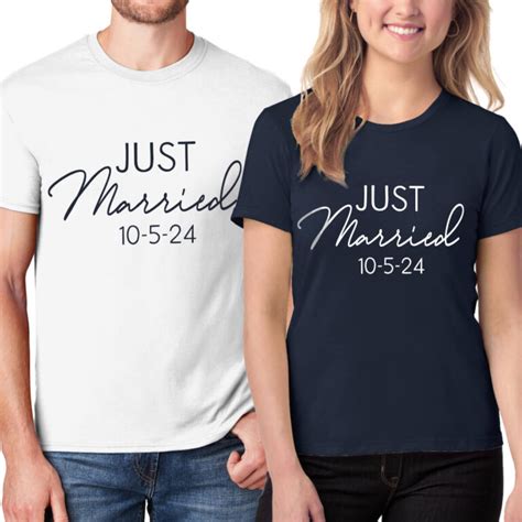 Just Married Bride And Groom T Shirt Set Personalized Brides