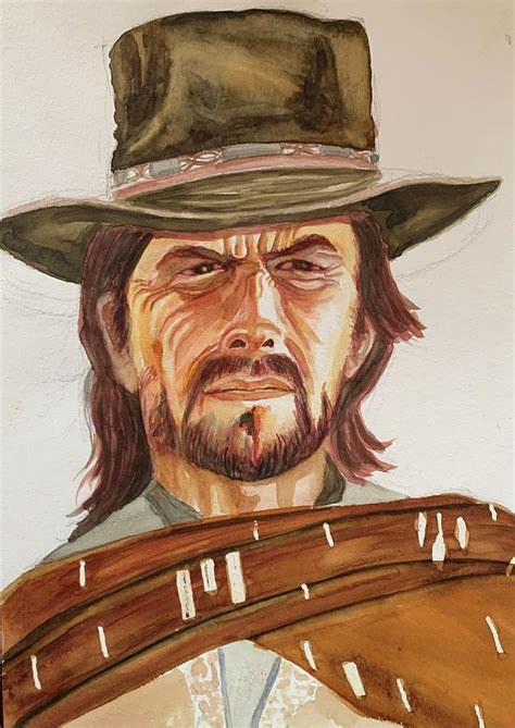 Clint Eastwood Spaghetti Western Painting By Ramesh Mahalingam