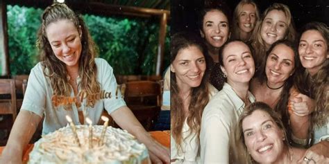 Atriz Paolla Oliveira comemora aniversário ao lado de amigas próximas