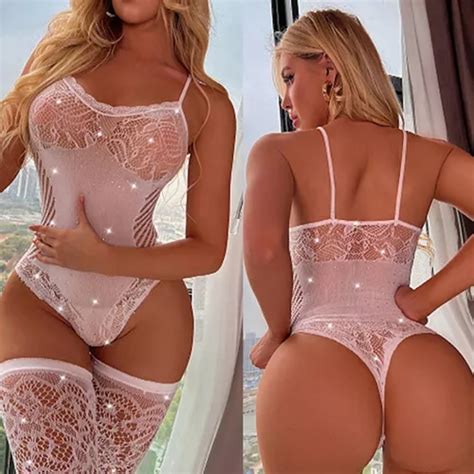 Lingerie Sexy Transparente Strass Body Feminino Sensual Parcelamento