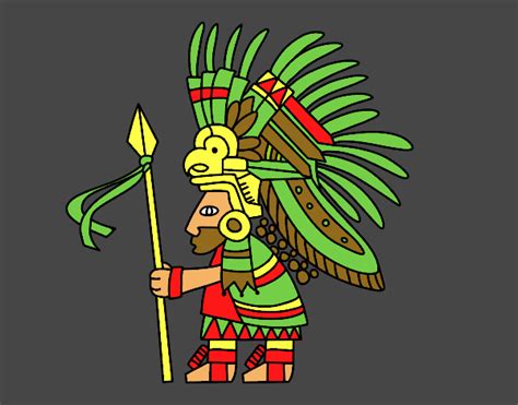 Dibujo De Guerrero Azteca Pintado Por En Dibujos Net El D A A