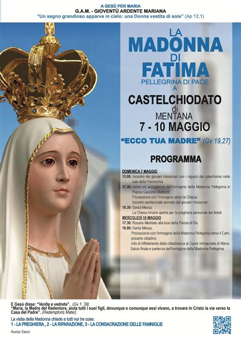 Statua Della Madonna Di Fatima Pellegrina Di Pace A Castelchiodato Di