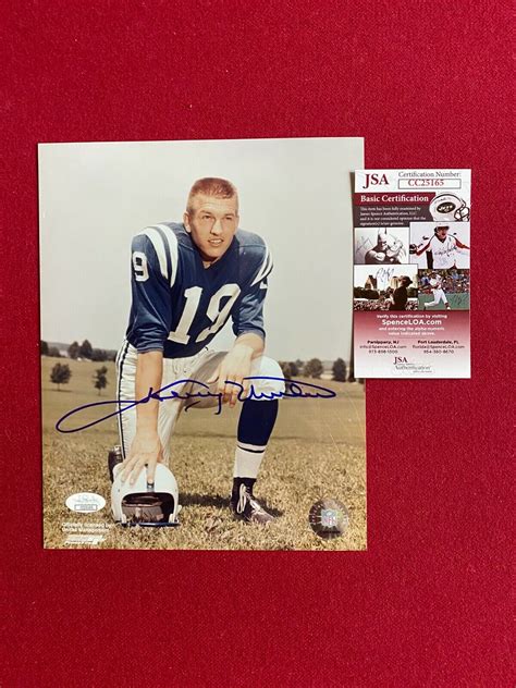 Johnny Unitas Autographed Memorabilia Signed Photo Jersey