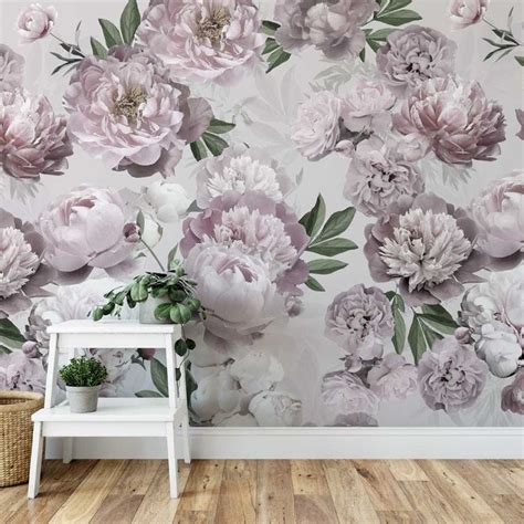 Tapeta W Kwiaty Piwonie Large Pink Flowers Wallpaper With Peonies