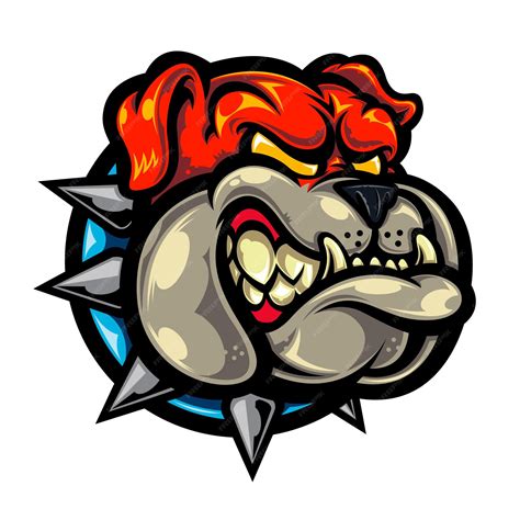 Head Bulldog Mascote Vetor Inglês Vetor Premium