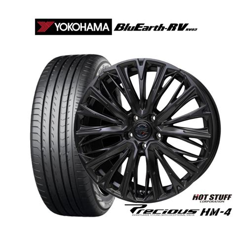HOT STUFFホットスタッフ サマータイヤ ホイール4本セット プレシャス HM 4 ヨコハマ BluEarth ブルーアース