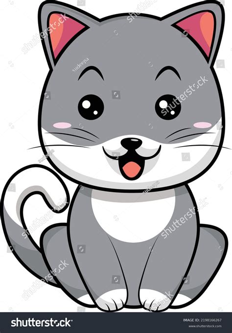 Cute Cat Cartoon Vector Hand Drawn Stock Vector Royalty Free