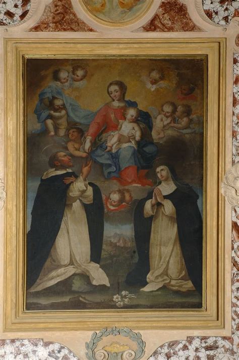 Scuola Di Caccia G Sec XVIII Madonna Del Rosario Tra Santi Madonna