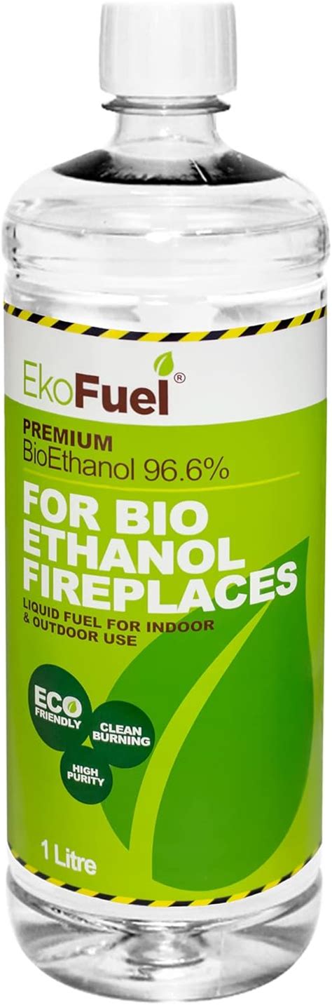 EKOFUEL 1 Litre Premium Bioethanol Fuel Bio Ethanol Liquid Fuel For