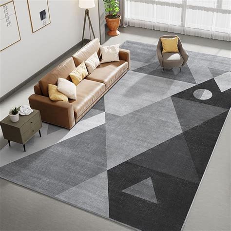 Amazon HOMFINE Washable Modern Area Rug Geometric Style 8x9 Rugs