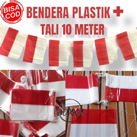 Jual Bendera Plastik Merah Putih Tali Meter Shopee Indonesia