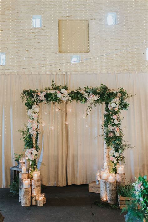 Wooden Arch With Floral Decor Altar Decor Pink And Gold Summer