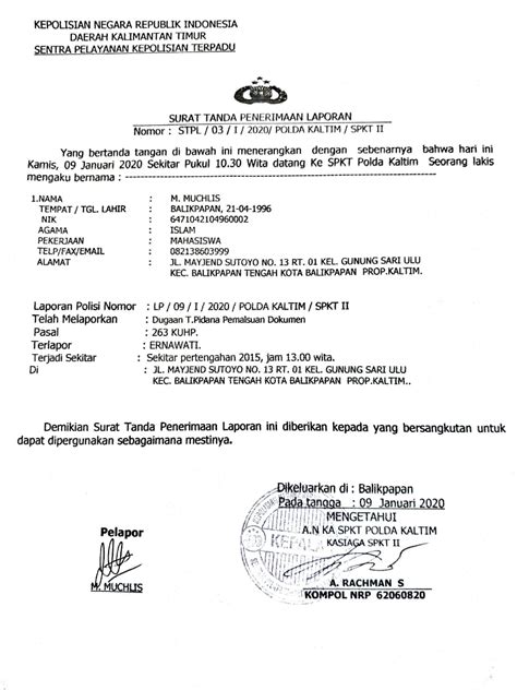 Contoh Surat Laporan Polisi Tentang Penipuan Online Hati Hati