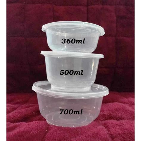 Round Microwavable Food Containers Pcs Disposable Plastic Ml