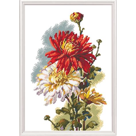 Rto Counted Cross Stitch Kit Chrysanthemum M X Cm Diy