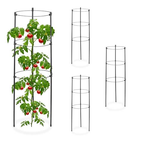 Relaxdays Tuteur Tomates En Lot De M Tal Et Plastique Hauteur