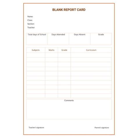 12 Report Card Template 6 Free Word Excel Pdf Documents Download