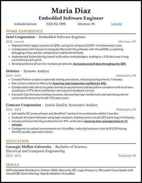 5 Embedded Software Engineer Resume Examples For 2024