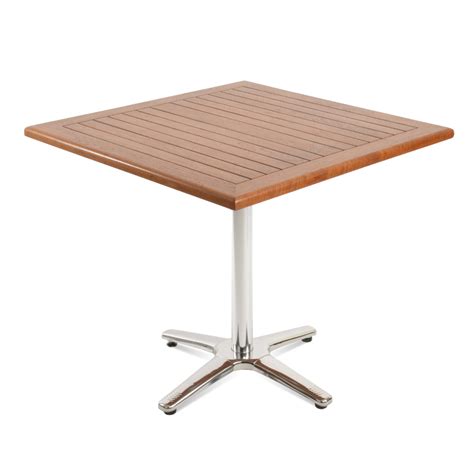 Teak Table With Round Stainless Steel X Base Tb Tm Lifepursue