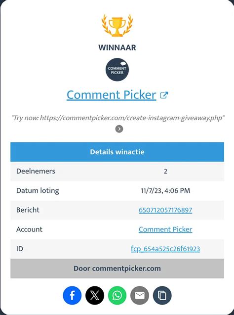 Facebook Comment Picker Kies Winnaar Winactie