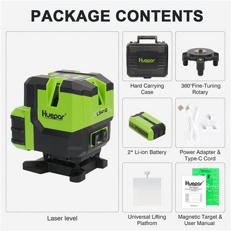 Huepar Multi Line Laser Level Four Vertical And One 360 Horizontal