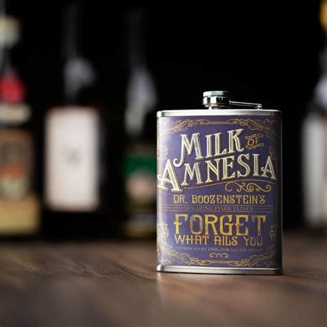 Milk of Amnesia Stainless Steel 8 oz Liquor Flask – AmericanArtDecor.com