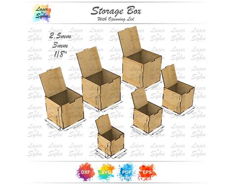 Laser Cut Wooden Cube Box Svg Plywood Storage Cube Box Svg Cube Box