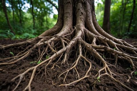Premium Photo | Expansive tree roots in rich forest soil