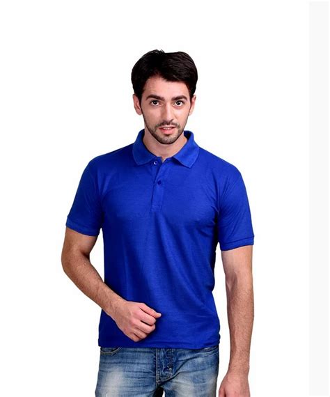 Knitted Men Blue Polo Neck Honey Comb Matty T Shirt At Rs 110 Piece In