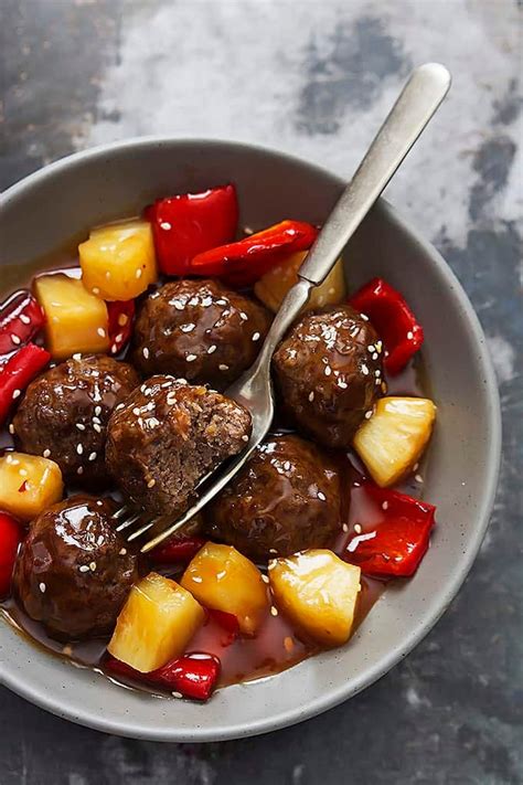 Slow Cooker Sweet Sour Meatballs Creme De La Crumb