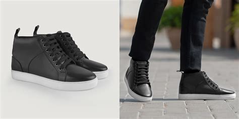 Marty High Top Black Leather Sneakers For Men The Jacket Maker