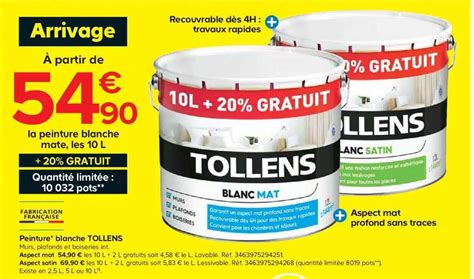 Promo Peinture Blanche Tollens Chez Castorama Icataloguefr