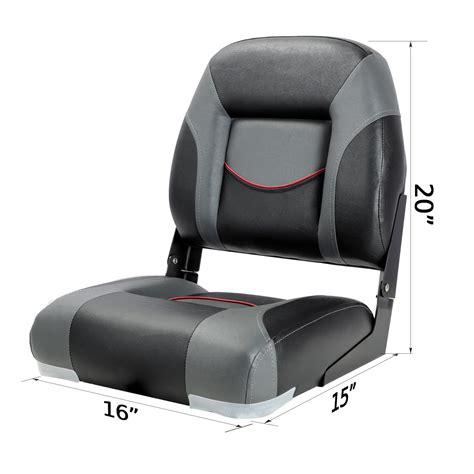 Low Back Folding Boat Seat Blackcharcoal Titan Marine