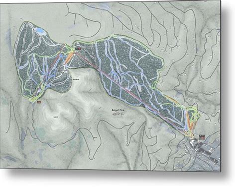 Angel Fire Ski Trail Map - Metal Print | Powderaddicts