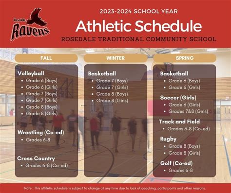 Athletic Calendar | Rosedale Traditional Community School K-8