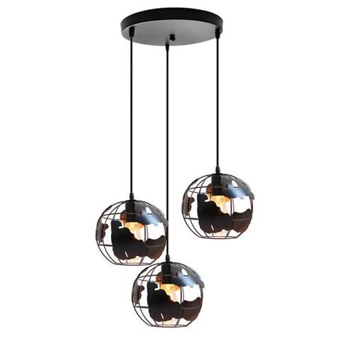 Tempas Suspension Luminaire Industrielle Design Cage Forme Globe