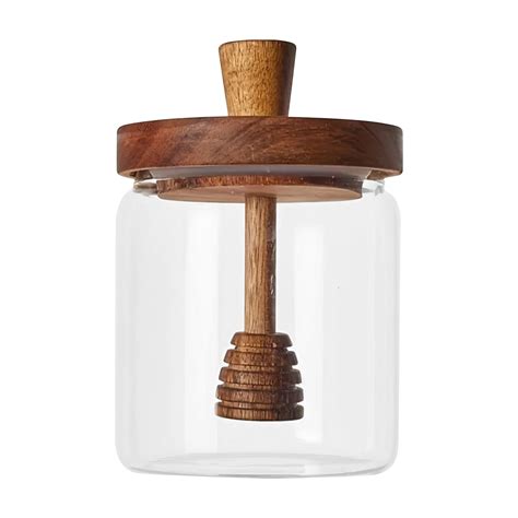 Honey Jar Honey Storage Pots With Wooden Lid Ml Glass Honey Jar