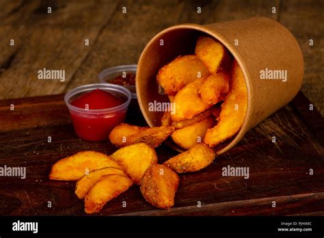 French Fry Potato with sauce Stock Photo - Alamy