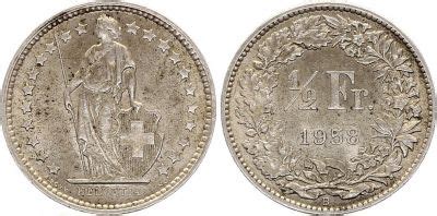 Coin Switzerland Franc Helvetia B Bern Silver