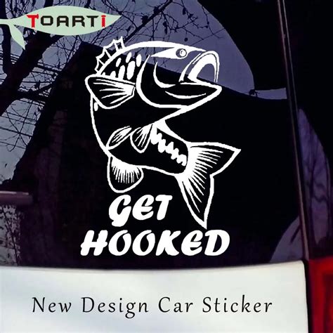 185254 Cm Get Hooked Fish Sticker Decal For Car Funny Bumper Door