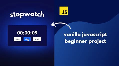 Stopwatch Using Vanilla Javascript Javascript Beginner Project With