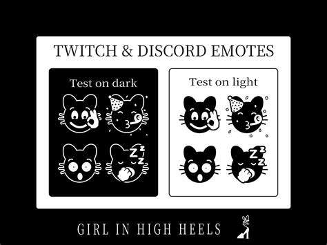 Twitch And Discord Emotes Pack 50 Black And White Cute Cat Etsy