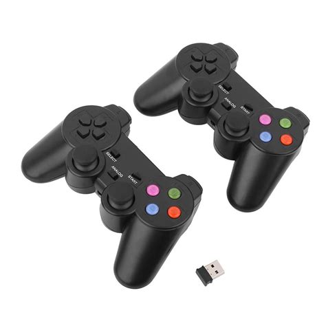 Gasky 2 x USB Wireless Dual Vibration Game Joystick PC Laptop Joypad ...