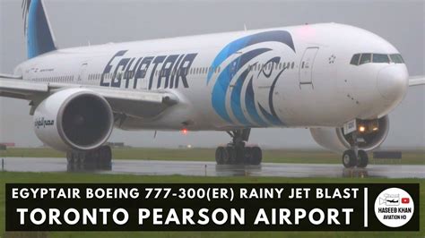 Powerful Jet Blast Of EgyptAir Boeing 777 36N ER SU GDO Departure