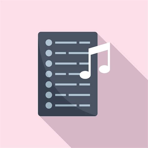 Ícone de lista de reprodução de músicas vetor plano aplicativo móvel