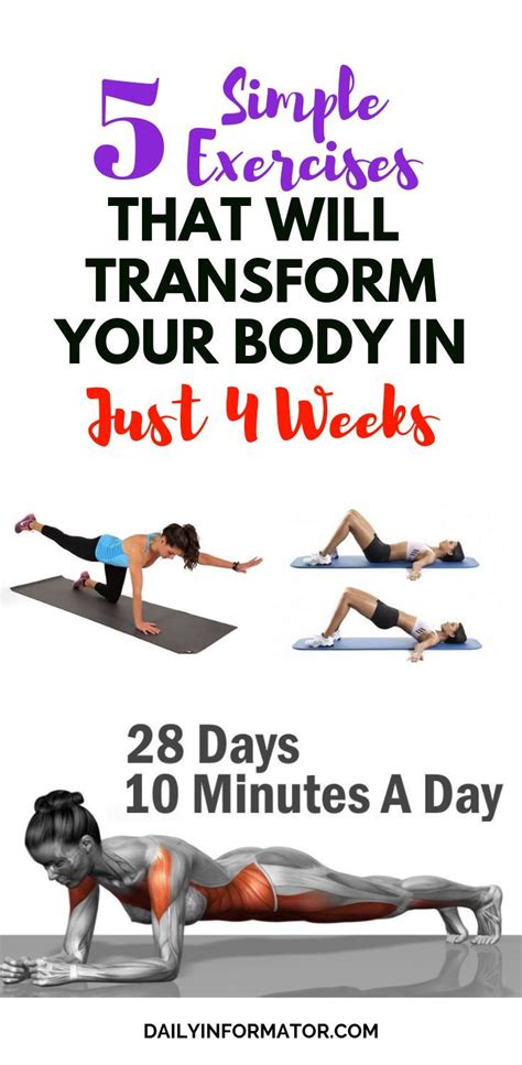 5 Simple Exercises That Will Transform Your Body In Just 4 Weeks Easy