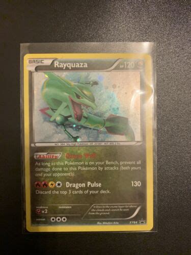 Rayquaza Holo Rare Legendary Pokemon Xy Dragon Black Star Promo Card