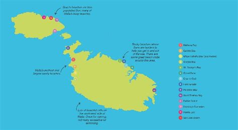 Beaches In Malta Map