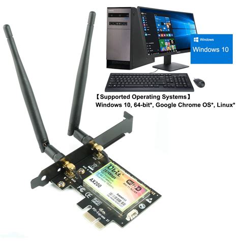 Ubit AX AC WiFi 6 Card Dual Band 2974 Mbps AX200 PCIE Bluetooth WLAN